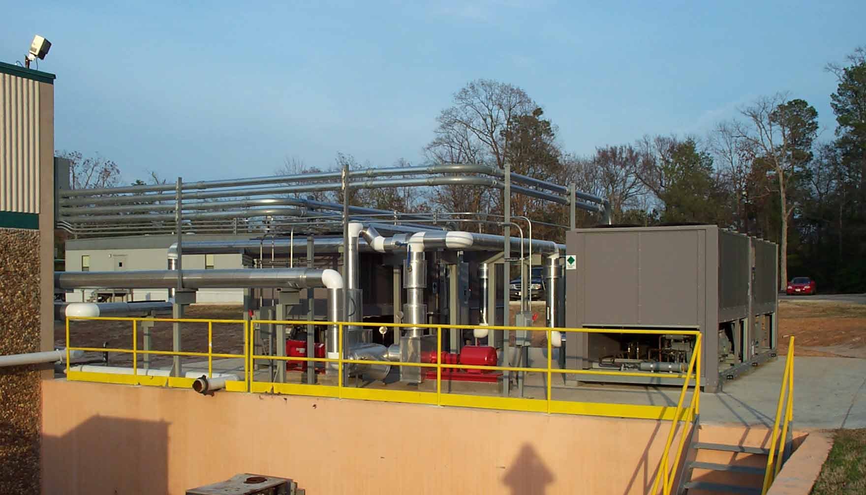 Mechanical piping rack fabricated for plant service