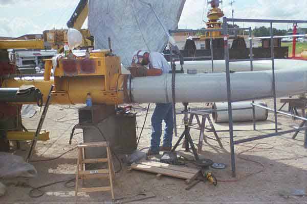 Oil and gas process piping in the shop