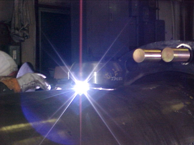 High-pressure butt welds on pipe in the Houston shop