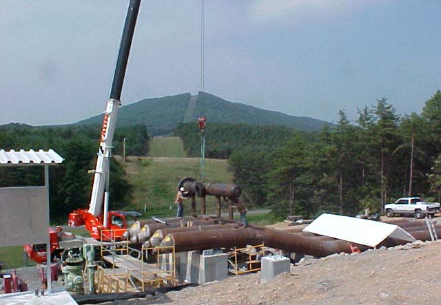 Submerged arc welding on industrial pipe